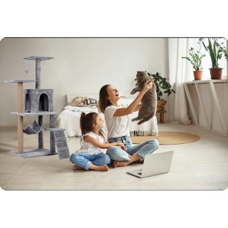 Ονυχοδρόμιο / Δέντρο Γάτας 125cm με 5 Επίπεδα, Σχοινί Sisal & Αιώρα... Ονυχοδρόμιο / Δέντρο Γάτας 125cm με 5 Επίπεδα, Σχοινί Sisal & Αιώρα...