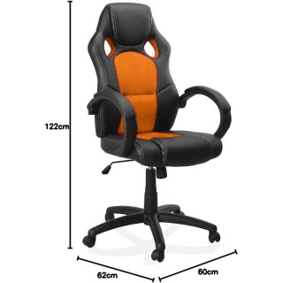 BAKAJI Καρέκλα Γραφείου Διευθυντική με Περιστρεφόμενους Τροχούς Σπο...