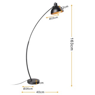 BAKAJI Σύγχρονο Βιομηχανικό Φωτιστικό Δαπέδου Αψίδα Μεταλλικό E27 Μ...