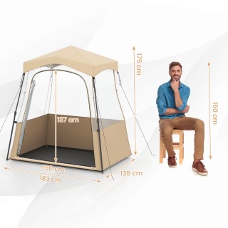 Costway Διαφανές Σκηνή Sportzelt με Ανθεκτικό Πλαίσιο και Θήκη Μετα...