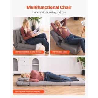 VEVOR Πτυσσόμενη Καρέκλα Δαπέδου με 5 Θέσεις Γκρι DBYZDCKWFS00JUGS1V0