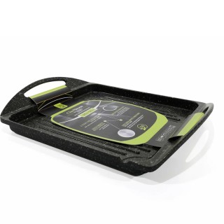 BAKAJI Πλάκα Ψησίματος με 2 Χερούλια και Επαγωγικό Πάτο - Εφέ Πέτρα...