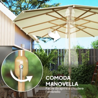 Outsunny Διπλή Ομπρέλα με Άνοιγμα με Μανιβέλα, από Ανοξείδωτο Ατσάλ...