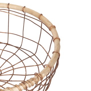 Villa dEste Home Μεγάλο Στρογγυλό Καλάθι 34 εκ. από Σίδερο και Ξύλο...