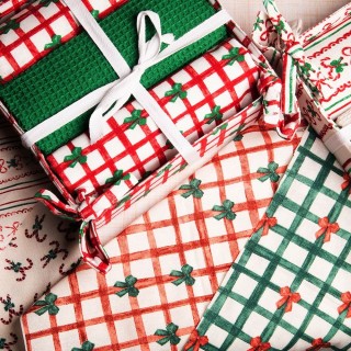 Villa dEste Home Σετ 3 Χριστουγεννιάτικες Πετσέτες Κουζίνας από Βαμ...