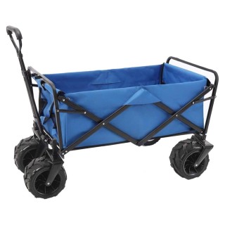 BAKAJI Καρότσι Μπλε από Ύφασμα Οξφόρδης με Ατσάλινο Σκελετό και Ρόδ...