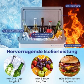 Costway Φορητό Ισοθερμικό Ψυγείο Σκληρού Κελύφους 12 L με Άνετη Λαβ...