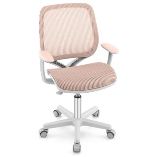 Costway Ροζ Εργονομική Καρέκλα Γραφείου για Παιδιά με Ρυθμιζόμενο Ύ...