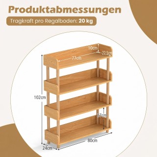 Costway Βιβλιοθήκη Δαπέδου με 4 Ανοιχτά Ράφια και Ξύλινο Σκελετό, 1... Costway Βιβλιοθήκη Δαπέδου με 4 Ανοιχτά Ράφια και Ξύλινο Σκελετό, 1...