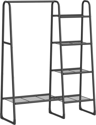 Μεταλλική Κρεμάστρα Ρούχων με Ράφια Αποθήκευσης 101,5x40x153,5cm – ...