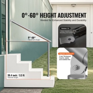 VEVOR Κουπαστές Ανοξείδωτες 100cm για Εξωτερικά Σκαλοπάτια 39.4in ... VEVOR Κουπαστές Ανοξείδωτες 100cm για Εξωτερικά Σκαλοπάτια 39.4in ...