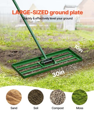 VEVOR Εργαλείο Εξομάλυνσης Γκαζόν 30x10 με Ανθεκτική Λαβή 78 CPPZP1...