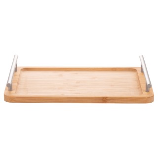 Villa DEste Ορθογώνιος δίσκος 33x20 cm σε bamboo με ασημένιες λαβέ... Villa DEste Ορθογώνιος δίσκος 33x20 cm σε bamboo με ασημένιες λαβέ...
