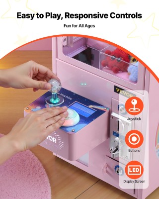 VEVOR Ροζ Μηχανή Γερανού Παιχνιδιών με Φώτα & Ήχους ZXWWJFSZXZJK3BE... VEVOR Ροζ Μηχανή Γερανού Παιχνιδιών με Φώτα & Ήχους ZXWWJFSZXZJK3BE...