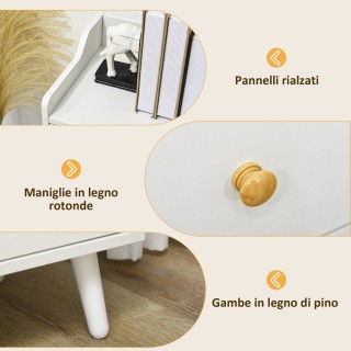 HOMCOM Μοντέρνα Κρεντέντζα Λευκή 90x32x80 εκ. 838-182WT