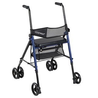 Costway Πτυσσόμενο Rollator με Κάθισμα και Τσάντα, Ρυθμιζόμενο σε 8... Costway Πτυσσόμενο Rollator με Κάθισμα και Τσάντα, Ρυθμιζόμενο σε 8...