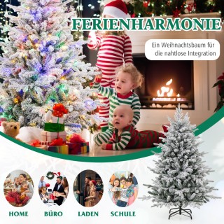 Costway  Τεχνητό Χριστουγεννιάτικο Δέντρο με Πολύχρωμα LED Φώτα & 8...