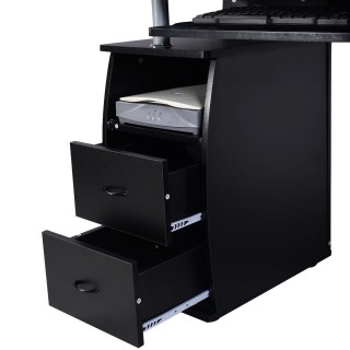 Costway Γραφείο Υπολογιστή με Ράφι Εκτυπωτή και Πληκτρολογίου - Μαύ...