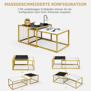 Costway Σετ Τραπεζιών με Μαρμάρινη Όψη και Μεταλλική Κατασκευή για... Costway Σετ Τραπεζιών με Μαρμάρινη Όψη και Μεταλλική Κατασκευή για...