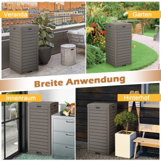 Costway Σετ 2 Καφέ Κάδοι 118 Λ με Καπάκι & Αποσπώμενη Λεκάνη Υγρού... Costway Σετ 2 Καφέ Κάδοι 118 Λ με Καπάκι & Αποσπώμενη Λεκάνη Υγρού...