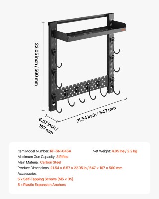 VEVOR Βαρέως Τύπου Επιτοίχια Βάση Όπλων από Ατσάλι για Ράφια – Κρατ...