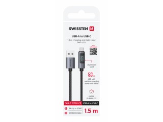 SWISSTEN Καλώδιο LCD USB-A / USB-C 8595217491557 SWISSTEN Καλώδιο LCD USB-A / USB-C 8595217491557