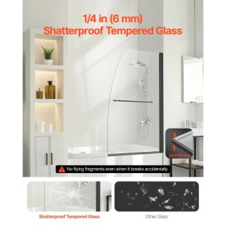 VEVOR Πόρτα Ντουζιέρας Μπανιέρας Χωρίς Πλαίσιο 34x55 ιν. 180° Περισ...