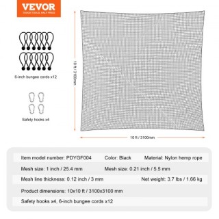 VEVOR Δίχτυ Γκολφ 10x10ft για Προπόνηση, Βαρέως Τύπου Νάιλον Δίχτυ ...