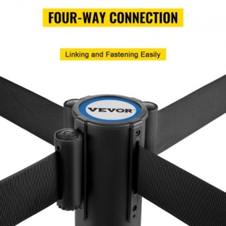 Σετ 4 Κομματιών Στύλων Ελέγχου Πλήθους VEVOR με Μαύρη Ζώνη 2μ GLZH... Σετ 4 Κομματιών Στύλων Ελέγχου Πλήθους VEVOR με Μαύρη Ζώνη 2μ GLZH...