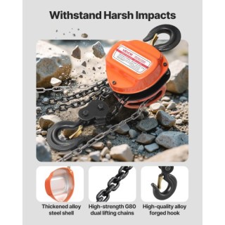 VEVOR Συρταρωτό Χειροκίνητο Ανυψωτικό 2Τ με Αναβαθμισμένη Αλυσίδα G...