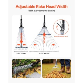 VEVOR Ρυθμιζόμενη Τσουγκράνα Κήπου από Ανοξείδωτο Ατσάλι YPDPJS814I...