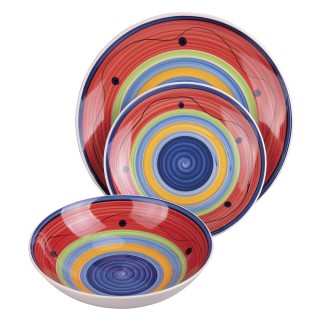 Galileo Σετ πιάτων 9 τεμαχίων από χειροποίητη βαμμένη πέτρα, με 3 δ...