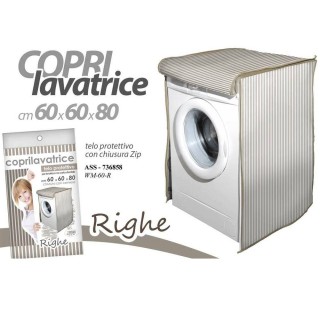 BAKAJI Κάλυμμα Πλυντηρίου Ριγέ Τόρτορα με Φερμουάρ 60x60x80 εκ. 020...