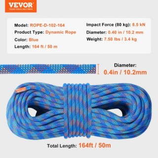 Σχοινί Αναρρίχησης VEVOR 10.2mm 50M Μπλε  DSDLS164YC107FCF4V0