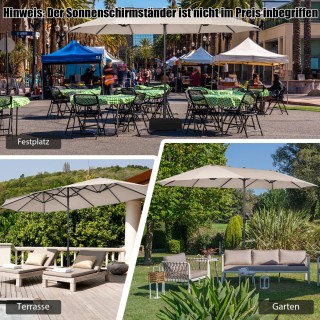 Costway  Ομπρέλα Ø480 cm με μανιβέλα για κήπο και βεράντα σε μπεζ χ...