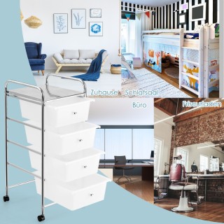 Costway Τροχήλατο με 4 στοιβαζόμενα συρτάρια, μεταλλικό πλαίσιο κα... Costway Τροχήλατο με 4 στοιβαζόμενα συρτάρια, μεταλλικό πλαίσιο κα...