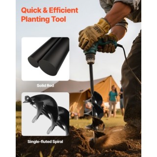 VEVOR Τρυπάνι Εδάφους 3.15 x 16.1 in για Τρύπες και Φυτεύσεις LXZZT...