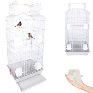 BAKAJI  Κλουβί Πουλιών Λευκό για Παπαγάλους Αχώριστους με Ανοιγόμεν...