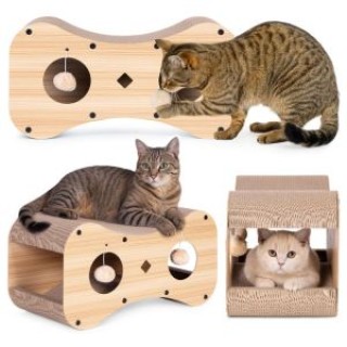 Petsi Ονυχοδρόμιο για γάτες, σπιτάκι/κρεβάτι από χαρτόνι με κρεμαστ... Petsi Ονυχοδρόμιο για γάτες, σπιτάκι/κρεβάτι από χαρτόνι με κρεμαστ...