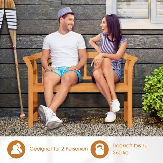 Costway Ανθεκτικό παγκάκι 2 θέσεων από ξύλο ακακίας, έως 360 κιλά, ...