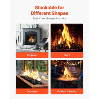 VEVOR Πέτρες Λάβας Επαναχρησιμοποιούμενες για Τζάκι ή Εστία TRRY081...