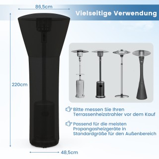 Costway Μαύρη Προστατευτική Κάλυψη για Θερμαντήρα Εξωτερικού Χώρου/...