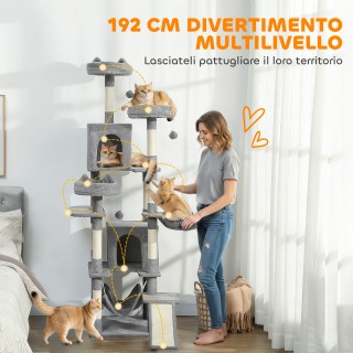 PawHut Δέντρο Γρατσουνίσματος για Γάτες με Σκάλα, 2 Αιώρες, 3 Θέσει...