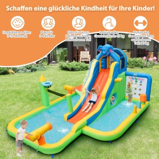 Costway  Φουσκωτή Νεροτσουλήθρα 9-σε-1 για Παιδιά με Πολλαπλές Δρασ...