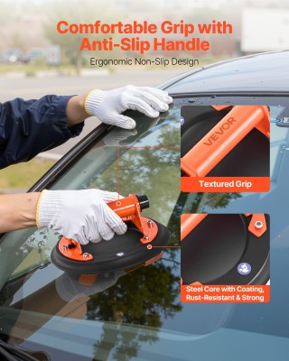 VEVOR Βεντούζα Κενού με Μεταλλική Λαβή - Ανύψωση έως 195 kg (Σετ 2 ...