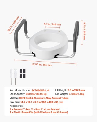 VEVOR Αναβαθμισμένο Κάθισμα Τουαλέτας με Χειρολαβές για Ηλικιωμένου... VEVOR Αναβαθμισμένο Κάθισμα Τουαλέτας με Χειρολαβές για Ηλικιωμένου...