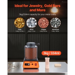 VEVOR Κιτ Ηλεκτρικού Χωνευτηρίου 1350W για Τήξη Μετάλλων, 2102℉/115... VEVOR Κιτ Ηλεκτρικού Χωνευτηρίου 1350W για Τήξη Μετάλλων, 2102℉/115...