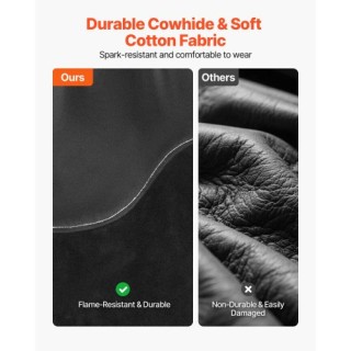 VEVOR Ανθεκτικά Μανίκια Συγκόλλησης από Δέρμα Βοοειδούς & Βαμβάκι F...