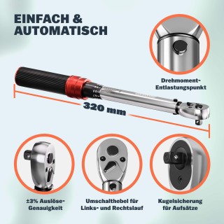 Σετ 18 Εργαλεία Ροπής για Ποδήλατα/Μοτοσικλέτες 1-25 Nm 109715 Monzana Σετ 18 Εργαλεία Ροπής για Ποδήλατα/Μοτοσικλέτες 1-25 Nm 109715 Monzana