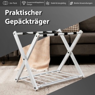 Costway Σετ 2 τεμαχίων αναδιπλούμενη βάση αποσκευών με σχέδιο δύο ε... Costway Σετ 2 τεμαχίων αναδιπλούμενη βάση αποσκευών με σχέδιο δύο ε...